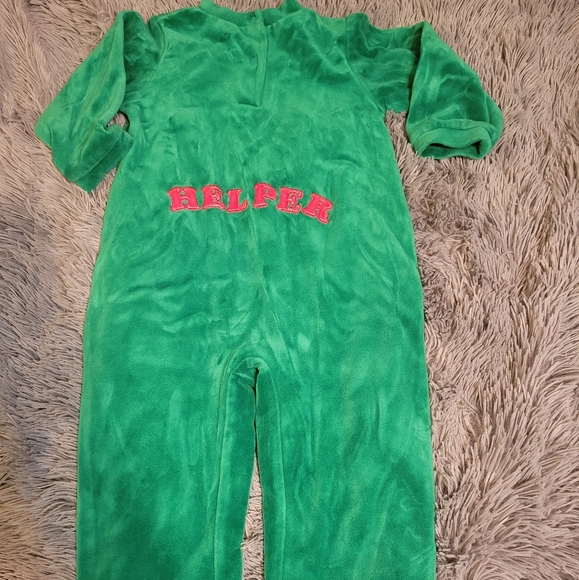 Velour "Santas Helper" One Piece Outfit - Picture 2 of 8